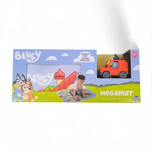 Bluey Megamat/Playmat w/ 1 Bluey Vehicle/Toy Car –Bluey Kids Felt Activity Mat